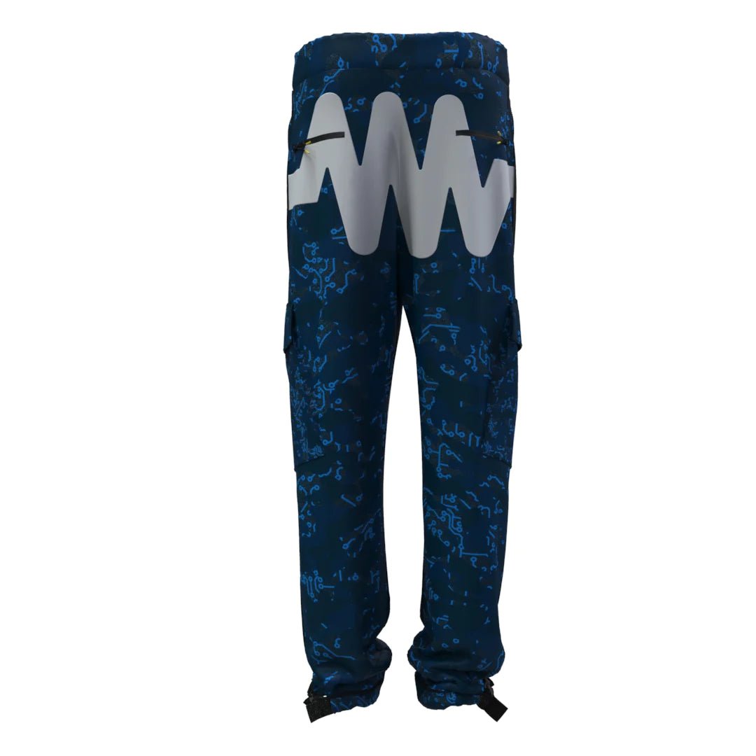 CARGO PANTS MENS ELECTRIC BLUE CAMOUFLAGE