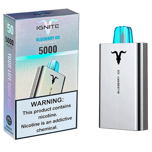 VAPORIZADOR 5000 PUFFS IGNITE V50 BLUEBERRY ICE