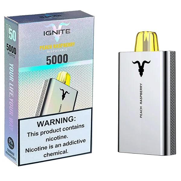 VAPORIZADOR 5000 PUFFS IGNITE V50 PEACH RASPBERRY