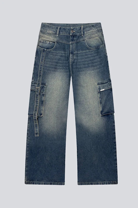 THE LOST BOYS - PANTALON DENIM CARGO BAGGY BLUM AZUL