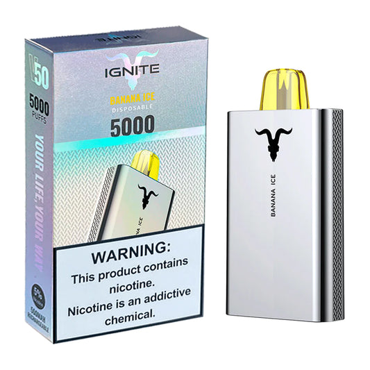 VAPORIZADOR 5000 PUFFS IGNITE V50 BANANA ICE