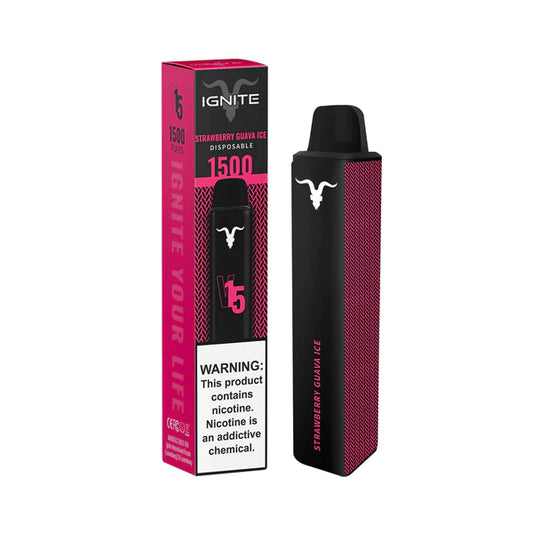 VAPORIZADOR 1500 PUFFS IGNITE V15 STRAWBERRY GUAVA ICE